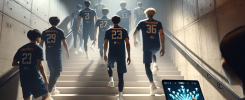 Concept photo: NAVI one step behind Vitality in tense esports arena stairwell